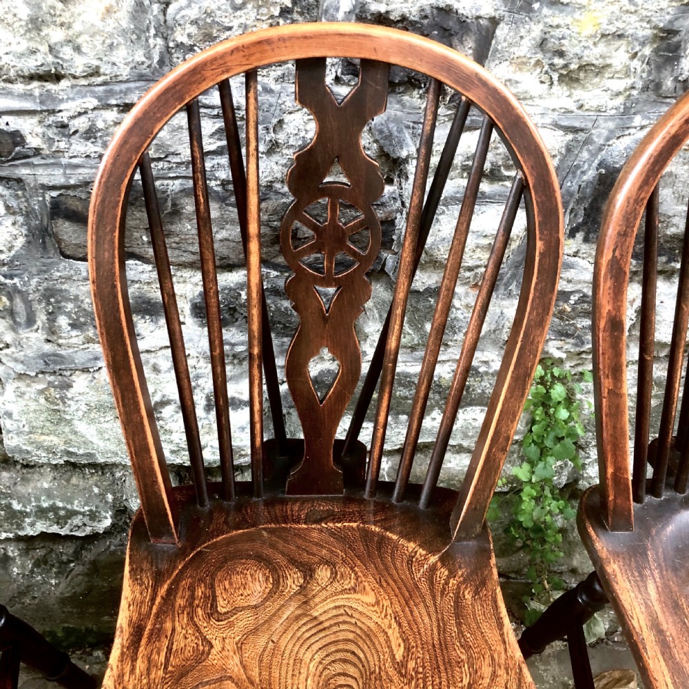 A set of six late 19th century Windsor wheelback chairs View IX
