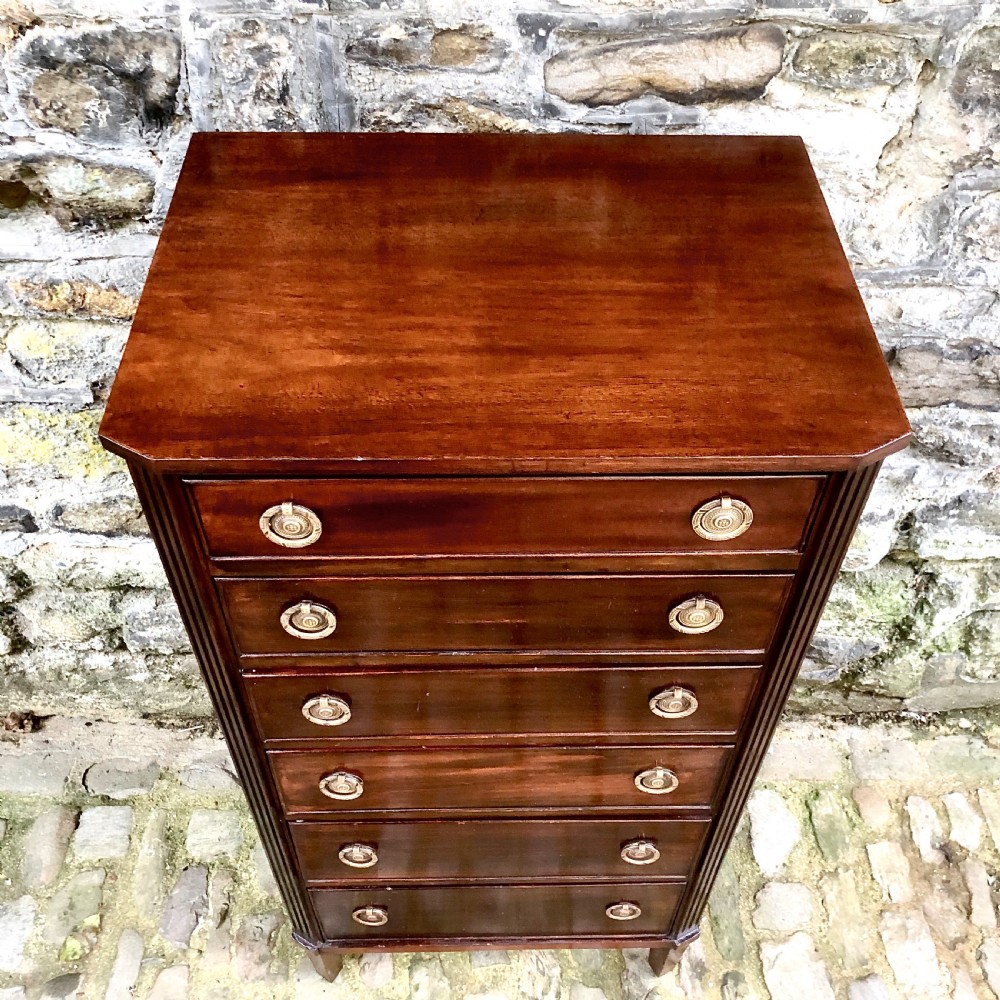 A late 19th century mahogany Wellington chest of drawers  View IV
