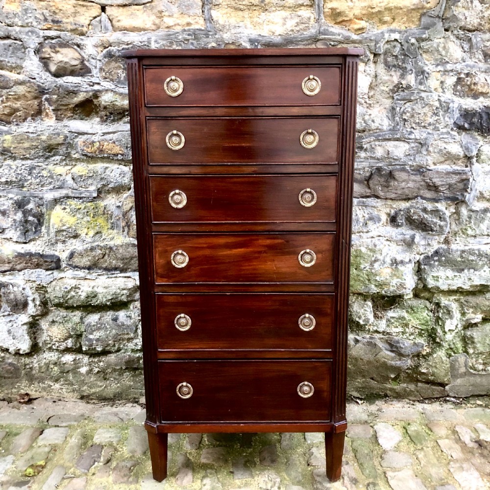 A late 19th century mahogany Wellington chest of drawers  View V