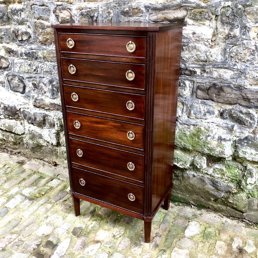 A late 19th century mahogany Wellington chest of drawers  View VII