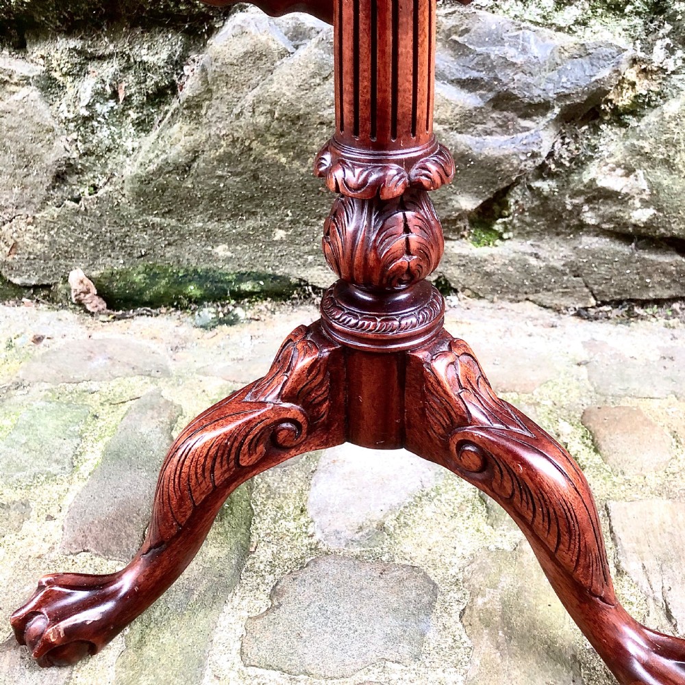 A miniature walnut tilt-top piecrust wine table  View IV