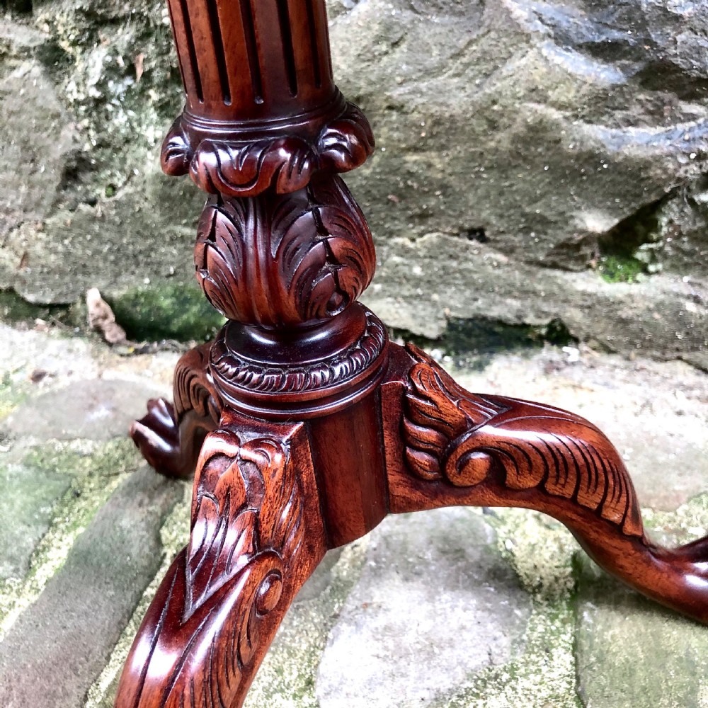 A miniature walnut tilt-top piecrust wine table  View V