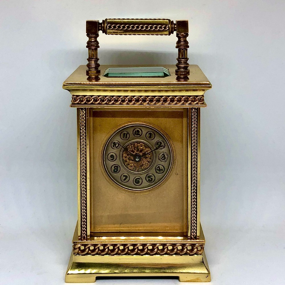 A late 19th century brass carriage clock by Richard & Co 