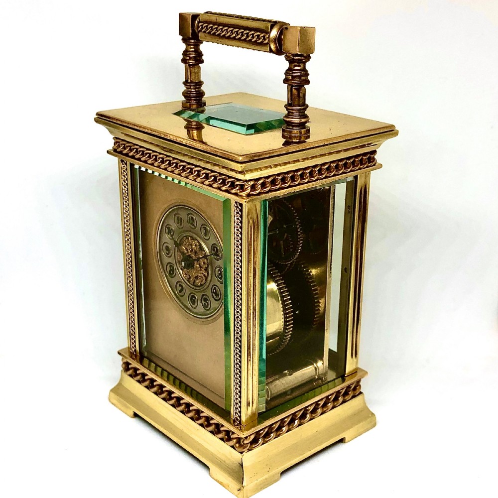 A late 19th century brass carriage clock by Richard & Co  View II
