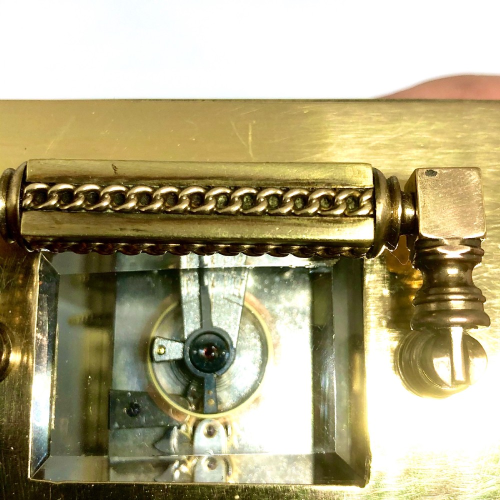 A late 19th century brass carriage clock by Richard & Co  View VI