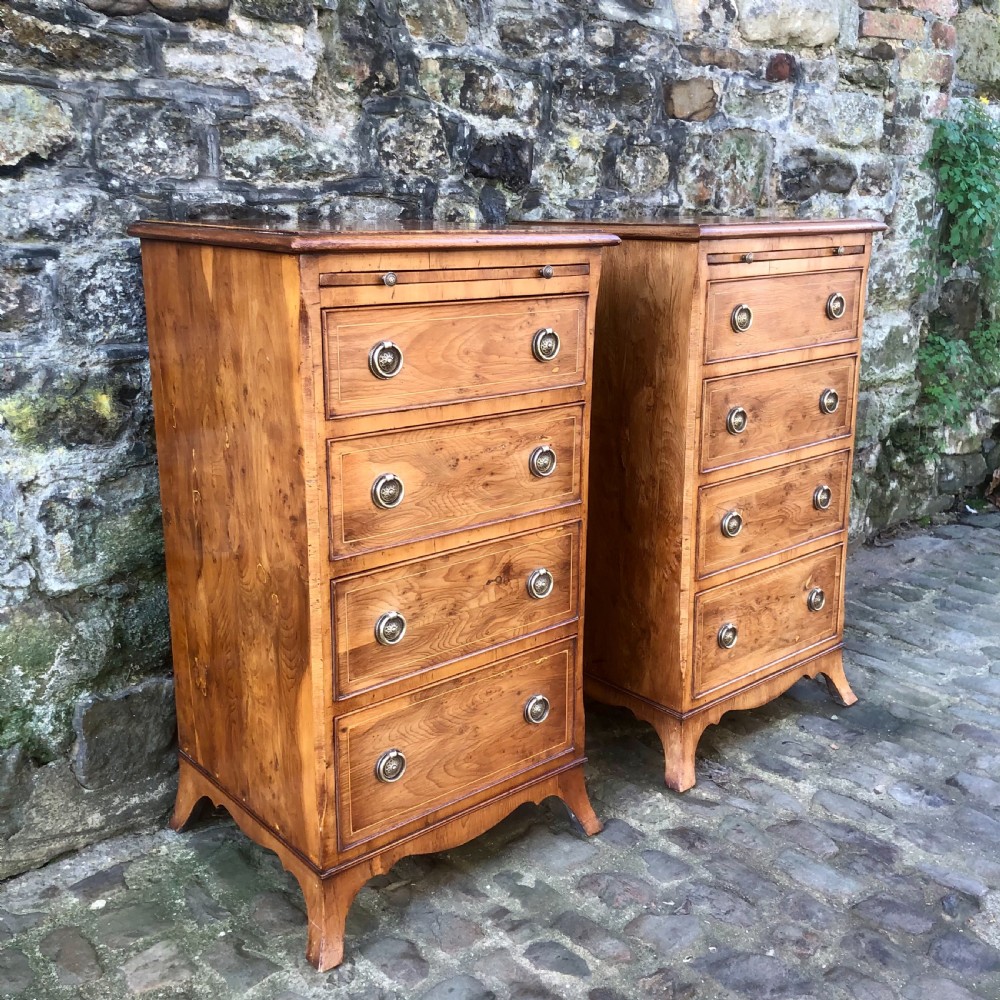 A pair of early 20th century yew wood bedside tables  View II