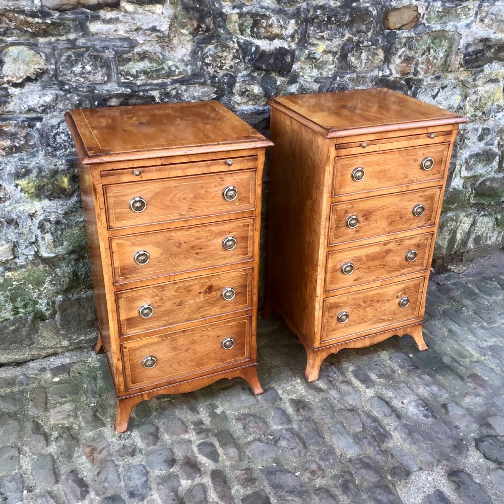 A pair of early 20th century yew wood bedside tables  View III