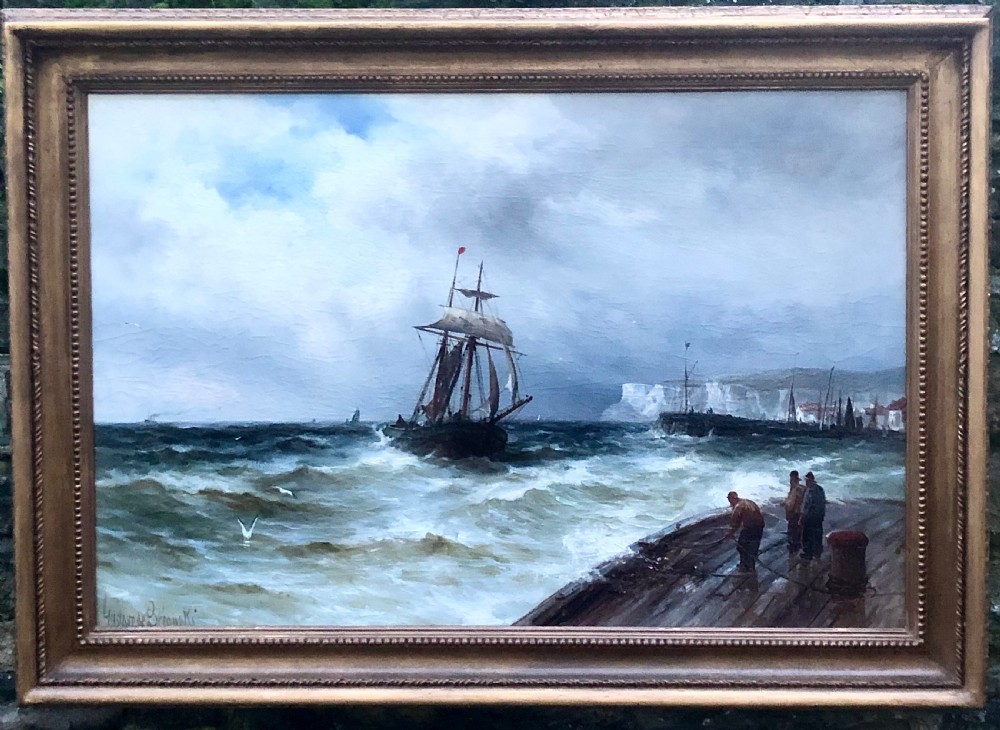 Gustave de Bréanski: Fishing Boat near Seven Sisters, Oil on canvas.