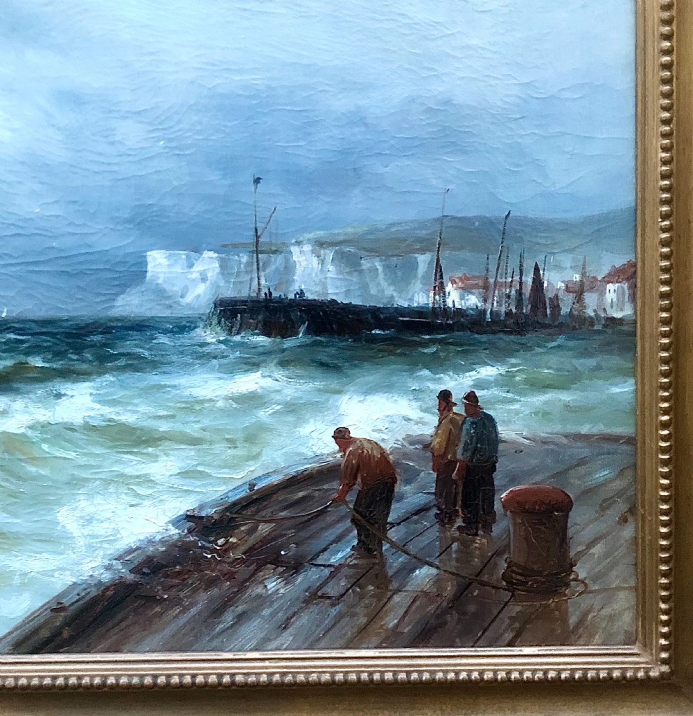 Gustave de Bréanski: Fishing Boat near Seven Sisters, Oil on canvas. View III