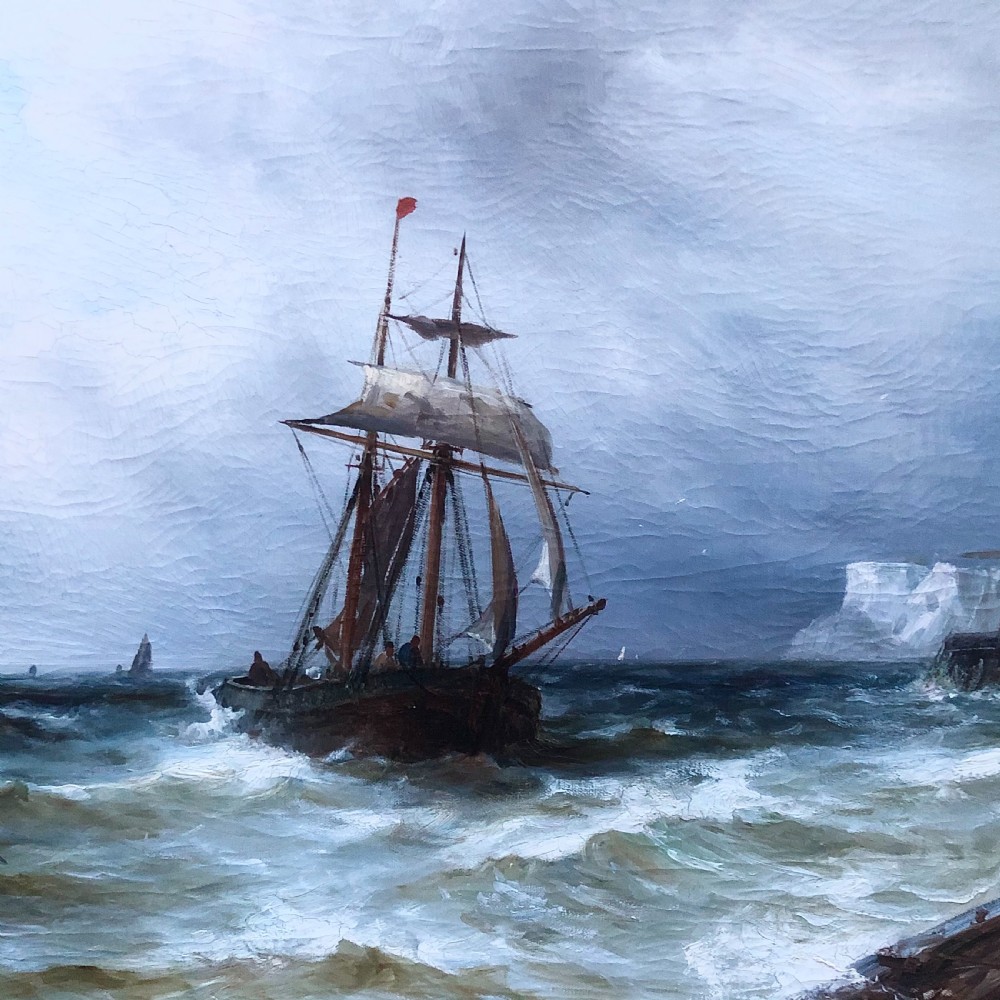 Gustave de Bréanski: Fishing Boat near Seven Sisters, Oil on canvas. View IV