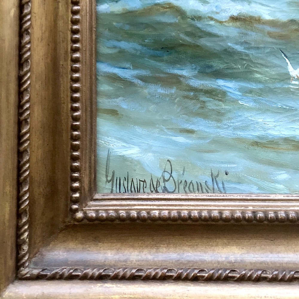 Gustave de Bréanski: Fishing Boat near Seven Sisters, Oil on canvas. View V