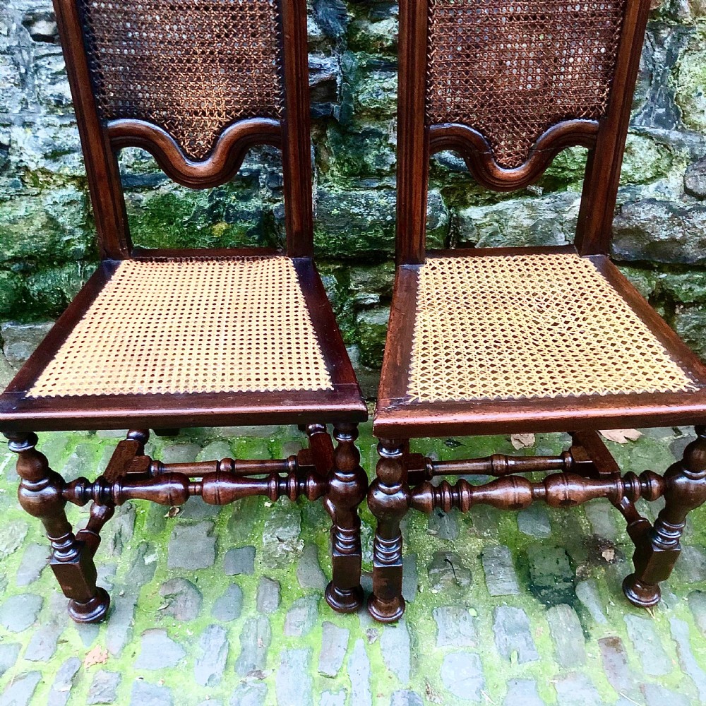 A set of four William and Mary walnut chairs View V