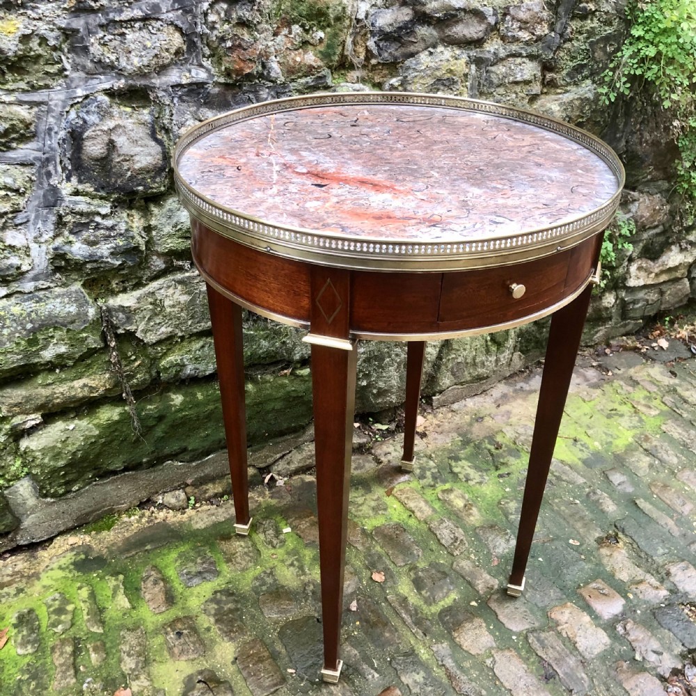 A late 19th century French mahogany bouillotte lamp table  View II