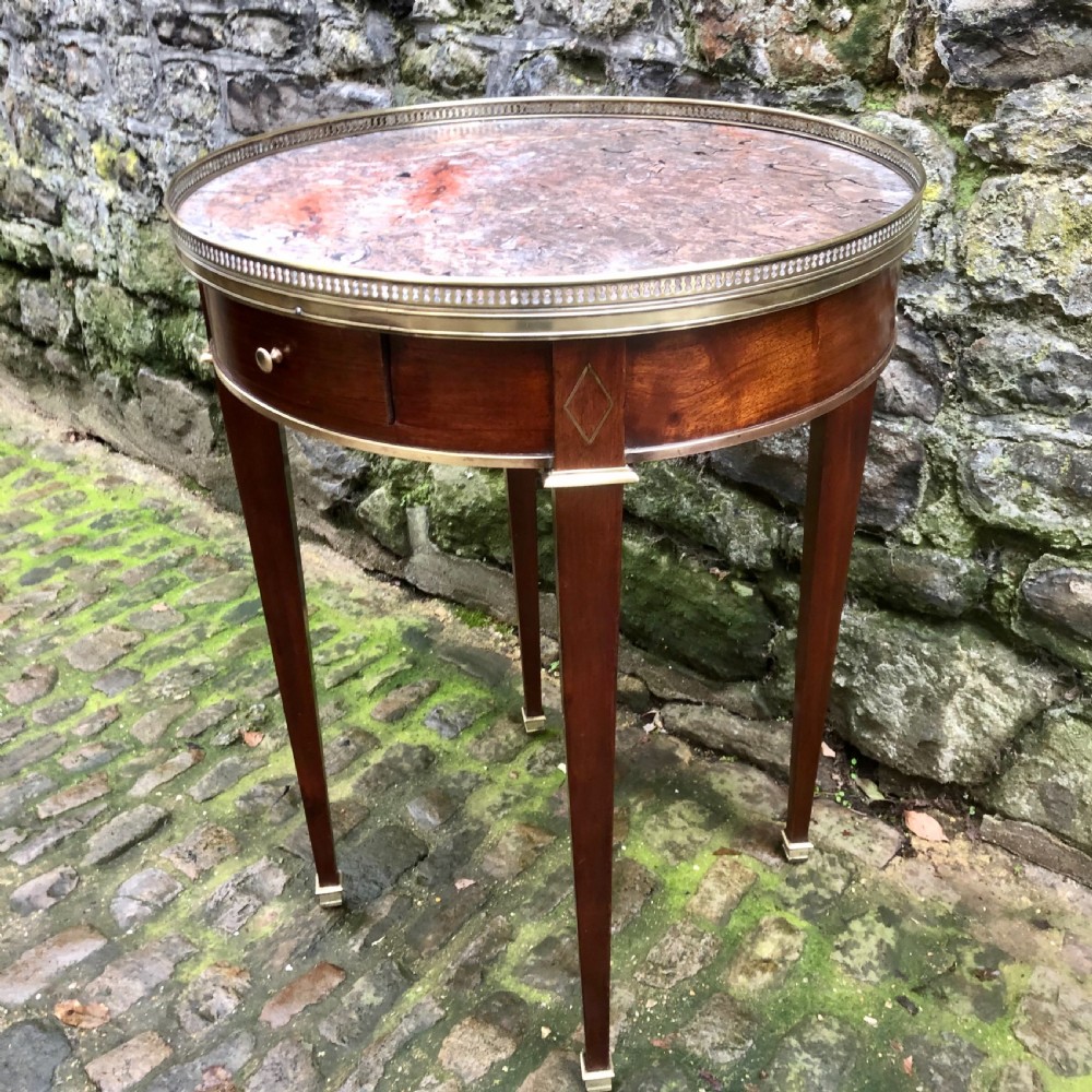 A late 19th century French mahogany bouillotte lamp table  View III