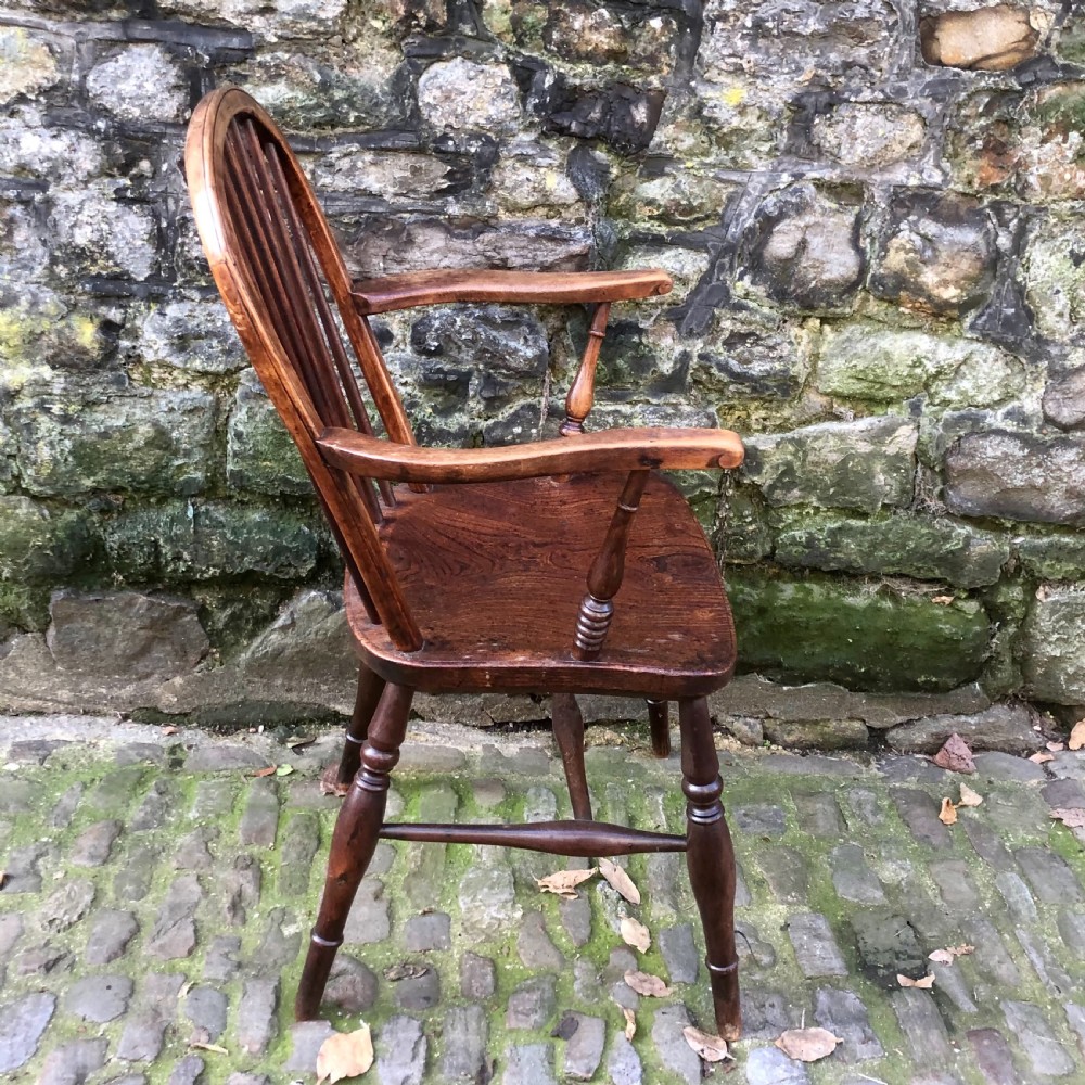 A mid 19th century ash and elm Windsor elbow chair View IV