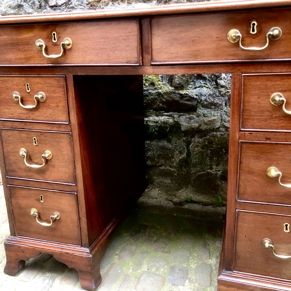 A small mid Victorian mahogany kneehole desk  View V