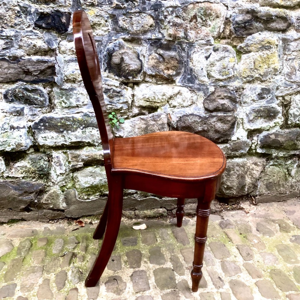 A George III mahogany hall chair  View VII
