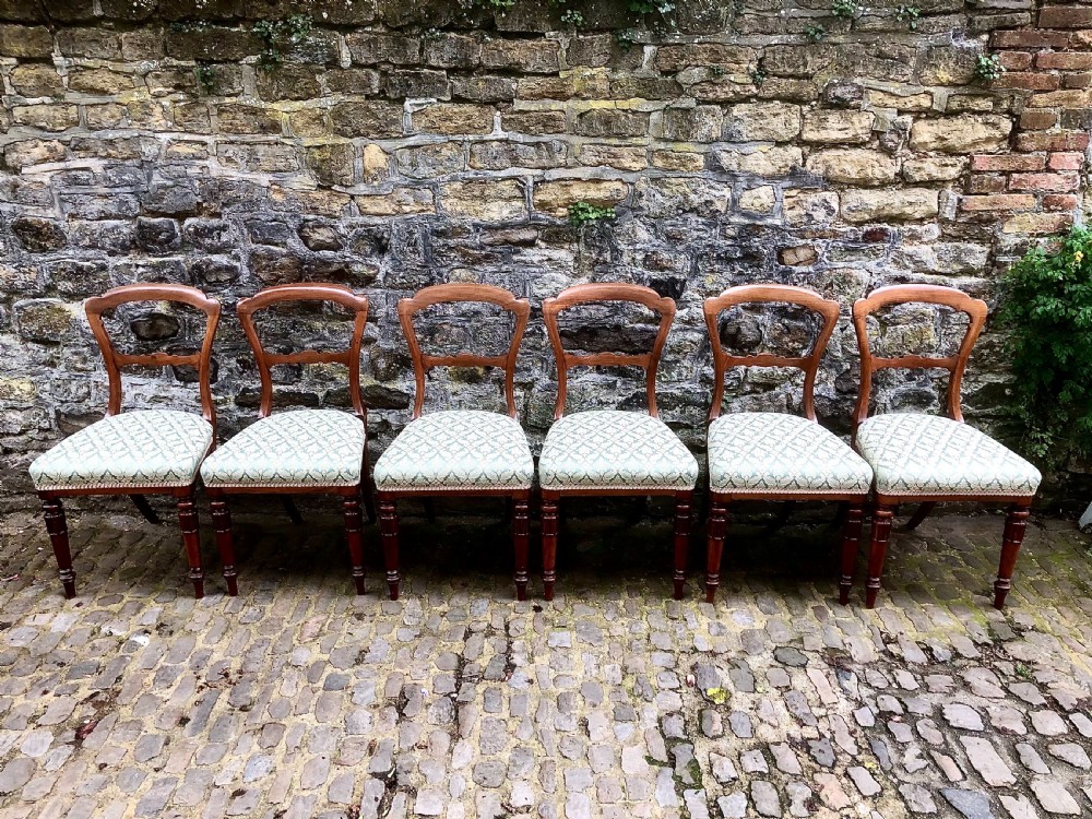 A set of six mid Victorian walnut dining chairs  View III