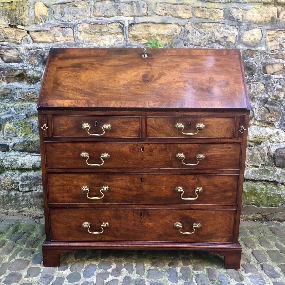 A fine George III mahogany fall-front bureau  View III
