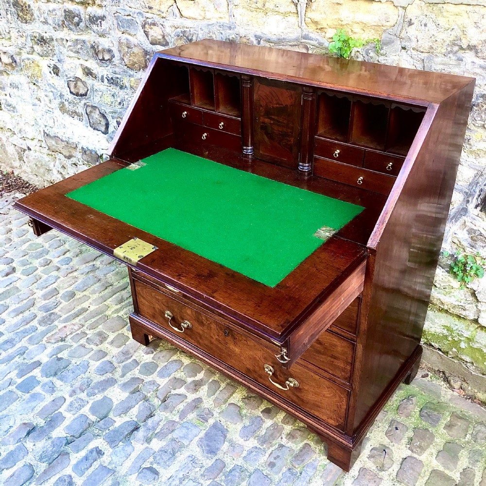 A fine George III mahogany fall-front bureau  View XI