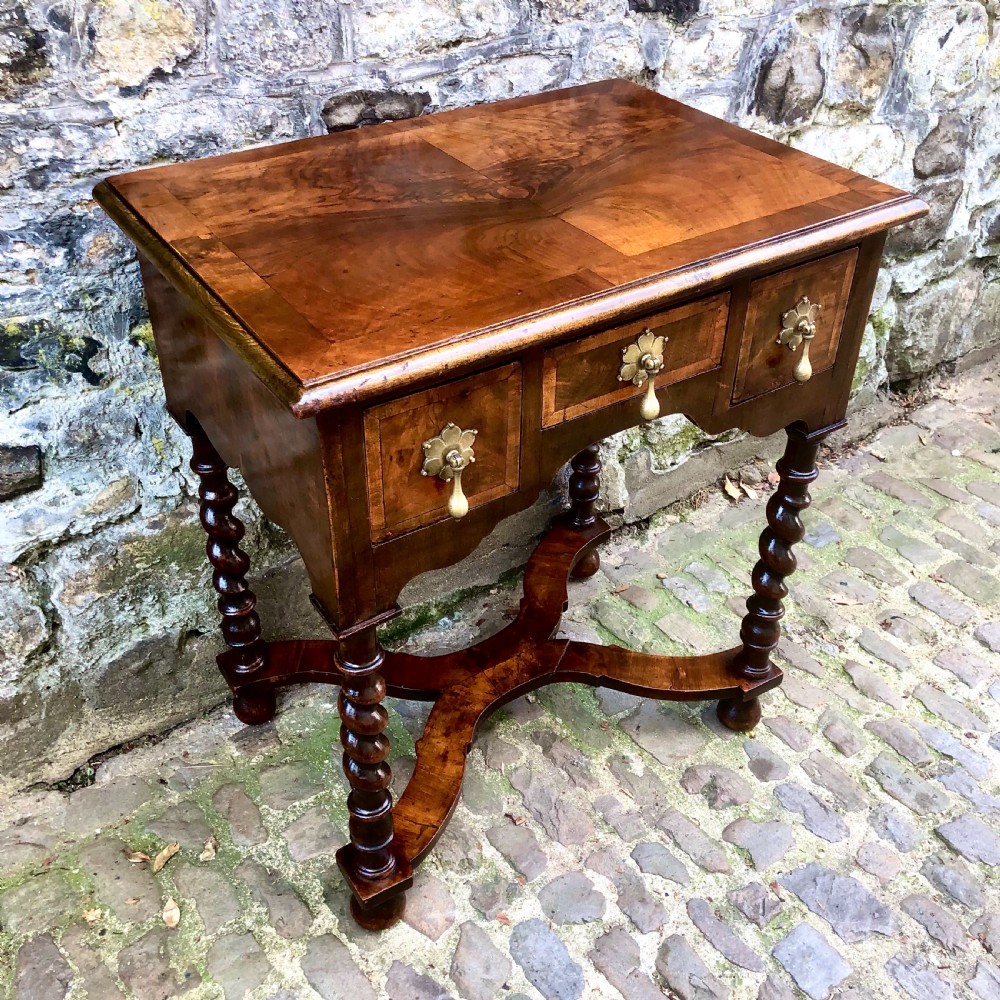 A late 19th century walnut lowboy in the late 17th century style View IV