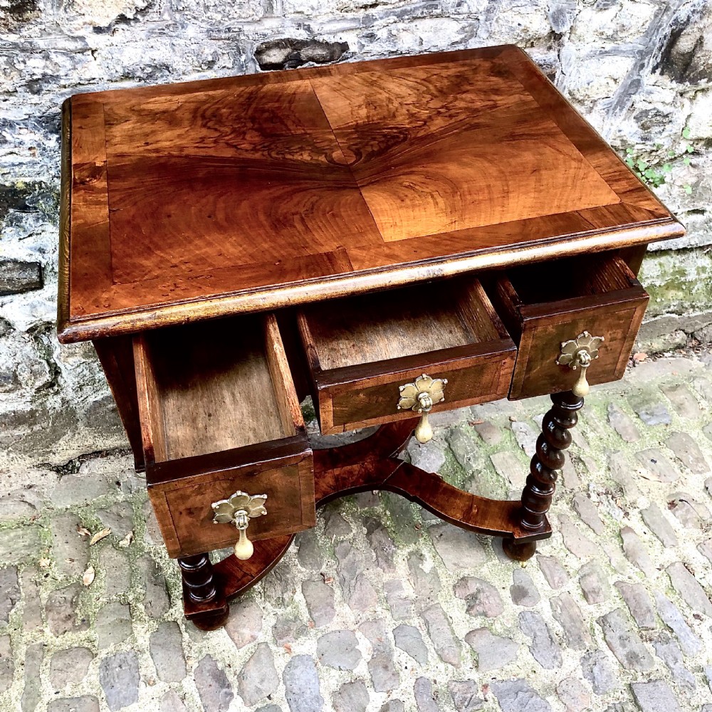 A late 19th century walnut lowboy in the late 17th century style View VI
