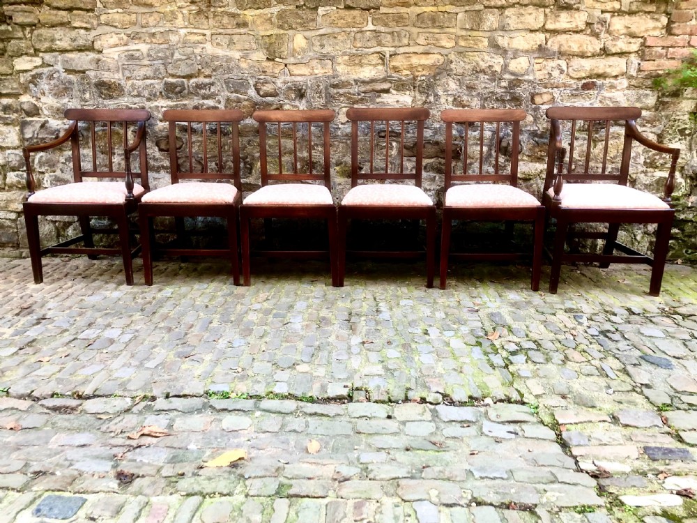A set of six George III mahogany dining chairs  View II