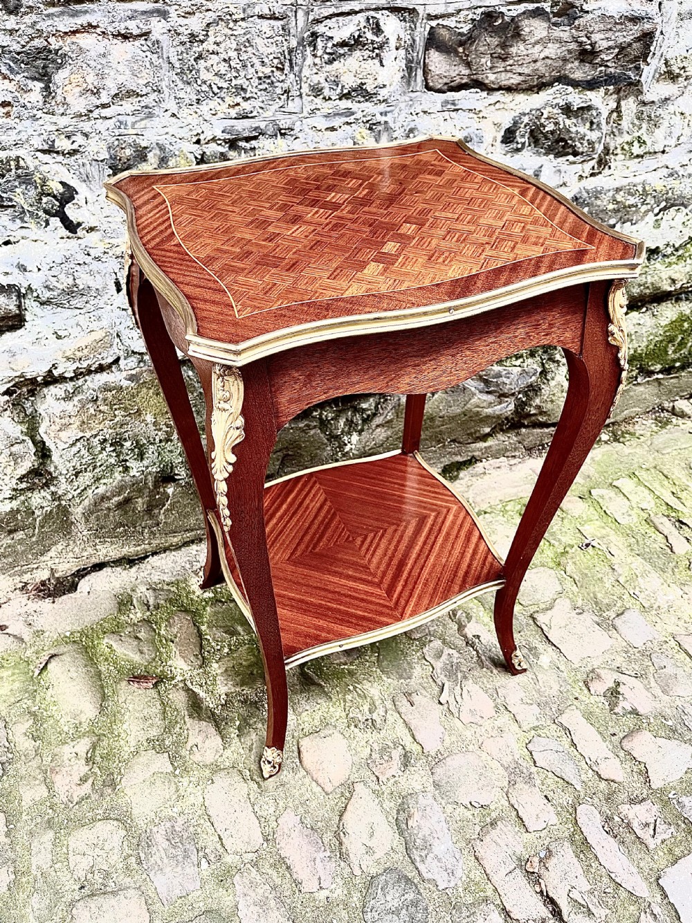 A late 19th century French kingwood lamp table View IV