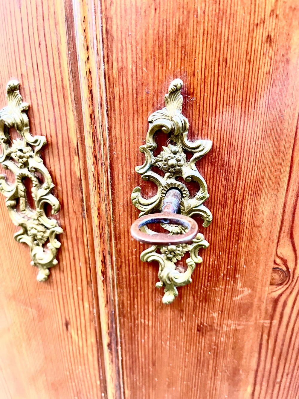 A George III pine bowfront corner cupboard  View V