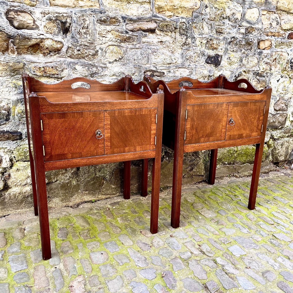 A pair of George III style mahogany bedside tables  View IV