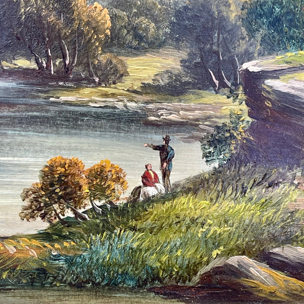 An oil painting on board of the River Wye View IV