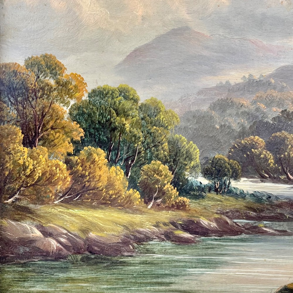 An oil painting on board of the River Wye View V