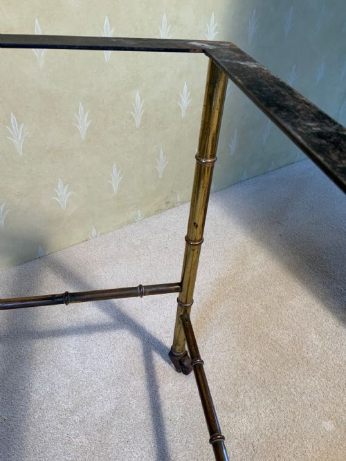 A 19TH CENTURY MARBLE TOPPED BRASS OCCASIONAL TABLE - ADDITIONAL PHOTO 3