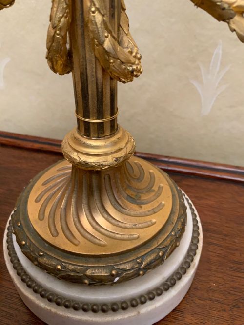 A PAIR 19TH CENTURY ORMOLU TABLE LAMPS - ADDITIONAL PHOTO 6