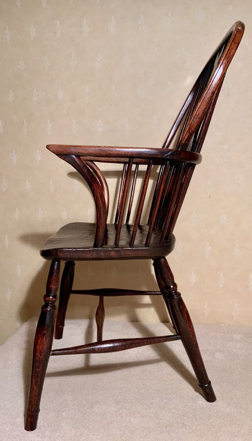 AN EARLY 19TH CENTURY ASH AND ELM WINDSOR CHAIR - ADDITIONAL PHOTO 4