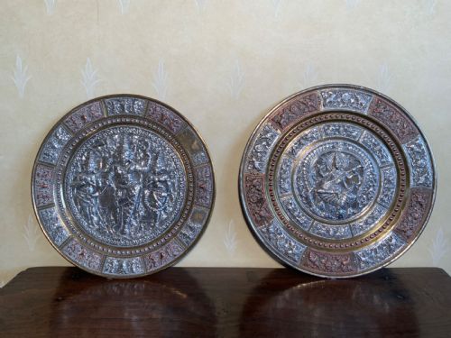 two early 20th century indian plates - CATEGORY: ANTIQUE METAL - DATED 1910