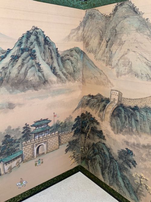 A PAIR OF CHINESE PAINTED 4 FOLD SCREENS - ADDITIONAL PHOTO 11