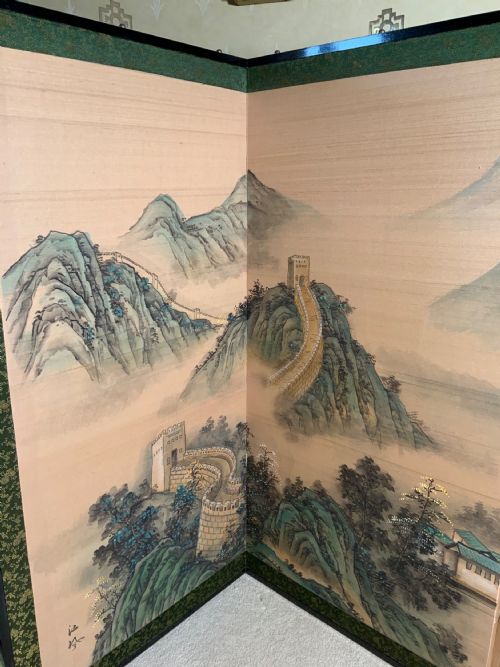 A PAIR OF CHINESE PAINTED 4 FOLD SCREENS - ADDITIONAL PHOTO 12