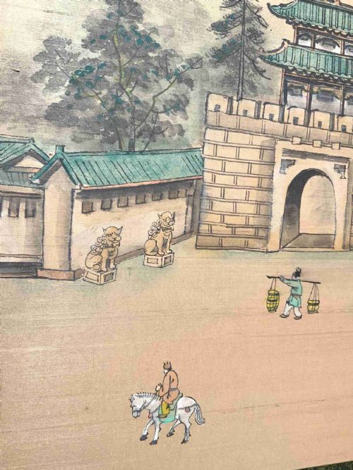 A PAIR OF CHINESE PAINTED 4 FOLD SCREENS - ADDITIONAL PHOTO 13