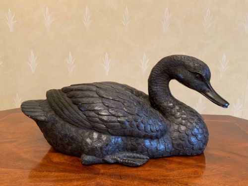 a 19th century bronze sculpture of a duck - CATEGORY: ANTIQUE METAL - DATED 19TH CENTURY