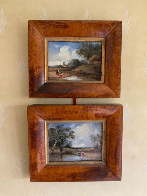 a pair of norwich school oils on panel - CATEGORY: ANTIQUE ART - DATED 19TH CENTURY