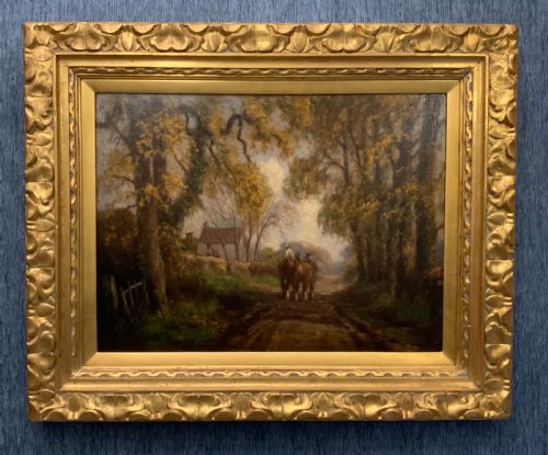 oil painting by george leon little - CATEGORY: ANTIQUE ART - DATED 1920