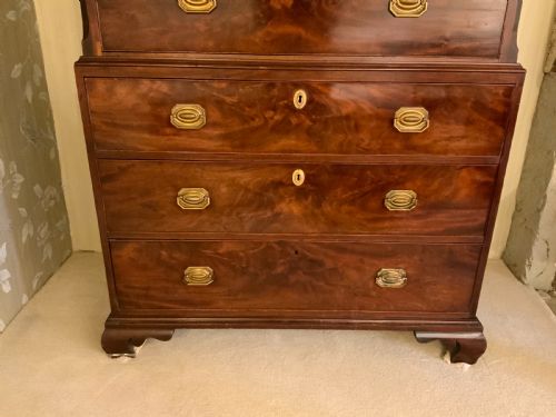 GEORGIAN MAHOGANY CHEST ON CHEST - ADDITIONAL PHOTO 9