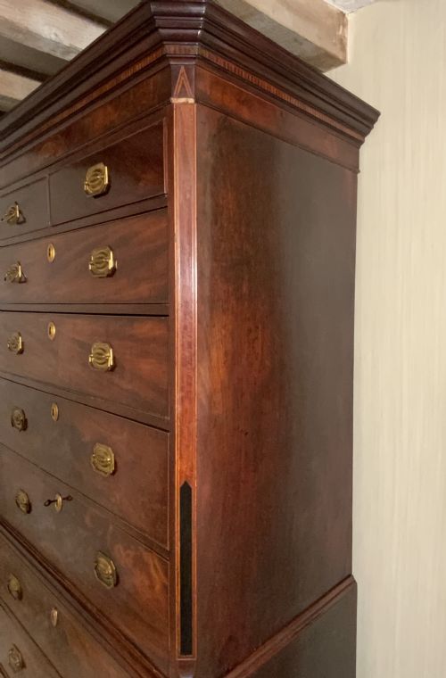 GEORGIAN MAHOGANY CHEST ON CHEST - ADDITIONAL PHOTO 12