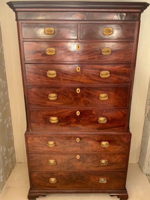georgian mahogany chest on chest - CATEGORY: ANTIQUE CHEST OF DRAWERS - DATED 18TH CENTURY