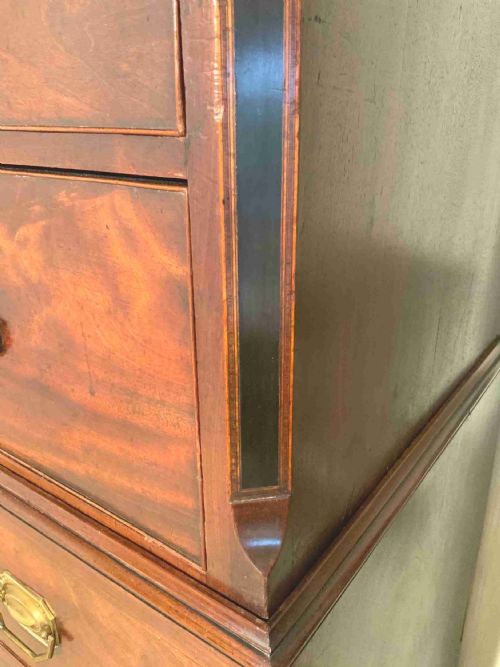 GEORGIAN MAHOGANY CHEST ON CHEST - ADDITIONAL PHOTO 2