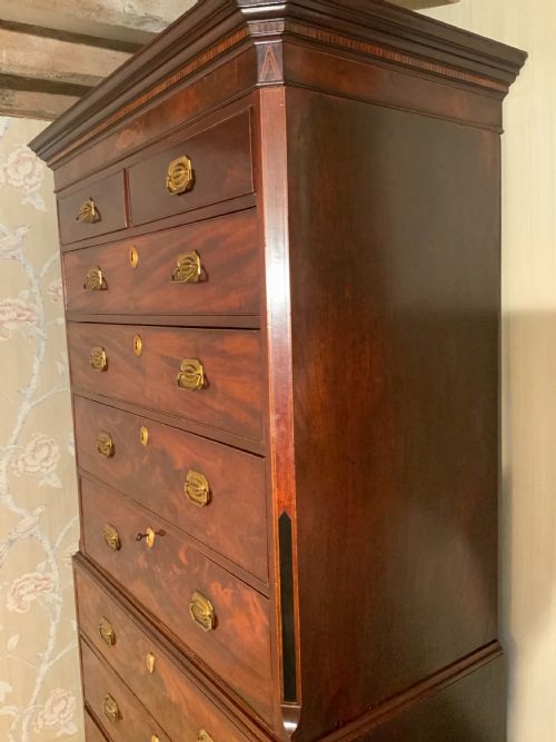 GEORGIAN MAHOGANY CHEST ON CHEST - ADDITIONAL PHOTO 6