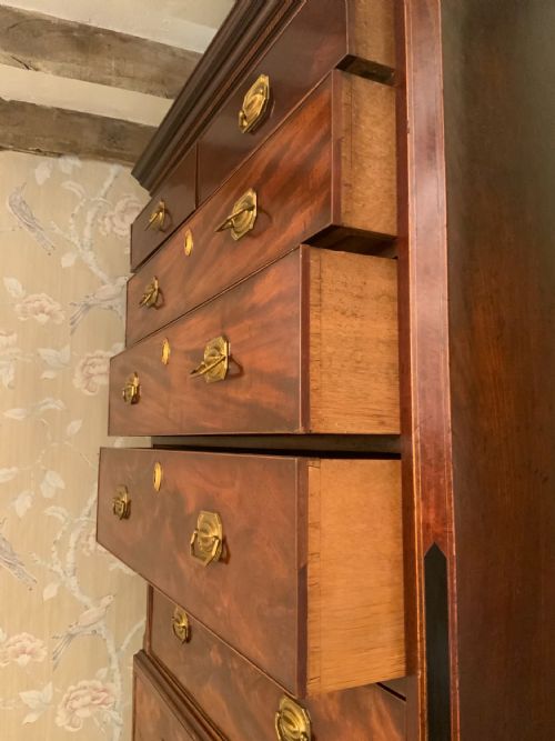 GEORGIAN MAHOGANY CHEST ON CHEST - ADDITIONAL PHOTO 8