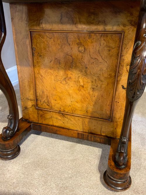 VICTORIAN BURR WALNUT DAVENPORT - ADDITIONAL PHOTO 2