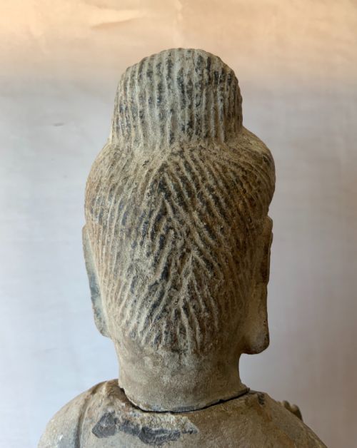 CHINESE CARVED STONE STANDING BUDDHA - ADDITIONAL PHOTO 3